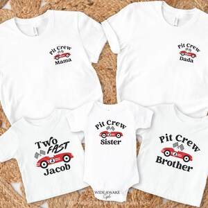 Two Fast Birthday Shirt, Race Car Family Matching Outfit