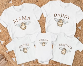 Bee First Birthday Shirts, Mommy Daddy Bee Family 1st Birthday T-shirts, Queen Bee Birthday Tshirt, One-A-Bee Tee, My First B-Day Shirt