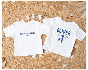 4th of July Birthday Matching Family T-Shirts, One American Dude Outfit, Comfort Colors®