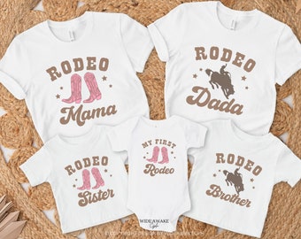My First Rodeo Birthday Shirt, Western Family Matching Outfit