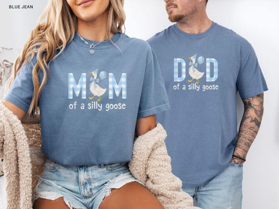 One Silly Goose 1st Birthday Family Matching Shirts, Goose First Birthday T-shirt, Mama of the Silly One, Blue Goose Theme Party