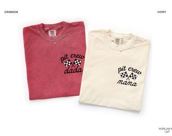 Fast One 1st Birthday Family Matching Shirts, Race Flag Pit Crew T-shirt, Red Comfort Colors®