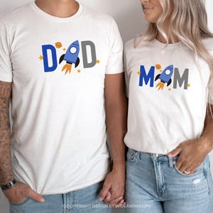 Two The Moon 2nd Birthday Matching Family Shirts, Outer Space Second Birthday Shirt, Mommy and Me T-shirts, Moon Birthday, Rocket Birthday