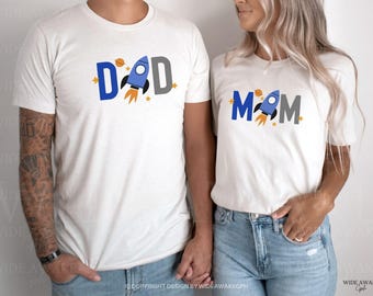 Two The Moon Birthday Shirts, Matching Family Outer Space 2nd Birthday
