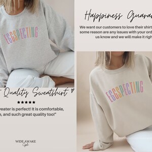 Spring Easter Pregnancy Announcement Sweatshirt, Eggspecting Shirt, Spring Baby Announce Surprise Pregnancy Shirt Easter Baby Reveal Shirt image 9