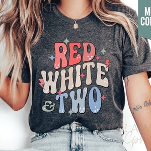 July 4th Twins Pregnancy Announcement Shirt, Red White and Two Fourth of July Tshirt, Retro Patriotic Twin Mom To Be Tee, Twin Baby Reveal