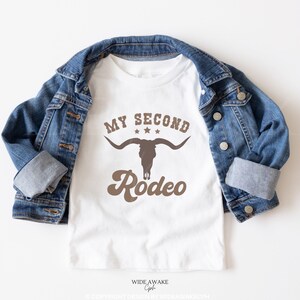 My Second Rodeo Birthday Family Matching Shirt, 2nd Rodeo Western Farm Theme Birthday Party Tshirt, Cowboy Cowgirl Bday Outfit Mama Daddy image 2