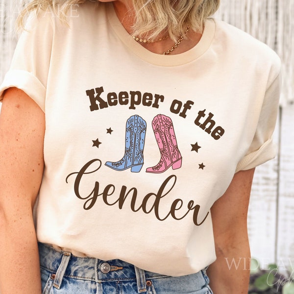 Rodeo Gender Reveal T-shirt, Western Keeper of the Gender Shirt, Tshirt for Gender Keeper Family Gift, Cowboy Cowgirl Aunt Baby Shower Tee