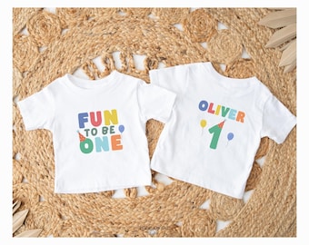 Fun To Be One Birthday Matching Family Shirt, One is Fun Boy 1st Birthday T-shirt