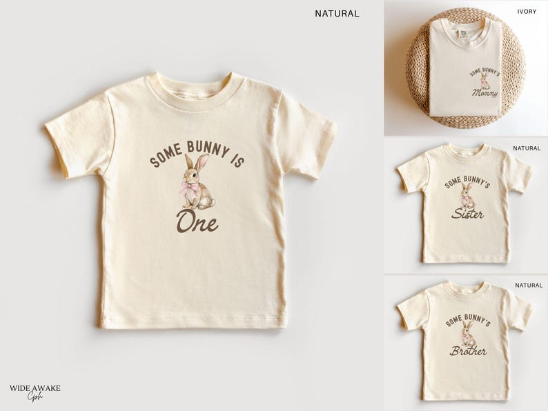 Some Bunny is One First Birthday Matching Family Shirts, Easter Bunny 1st Birthday T-shirt, Comfort Colors® Adult Tee bild 4