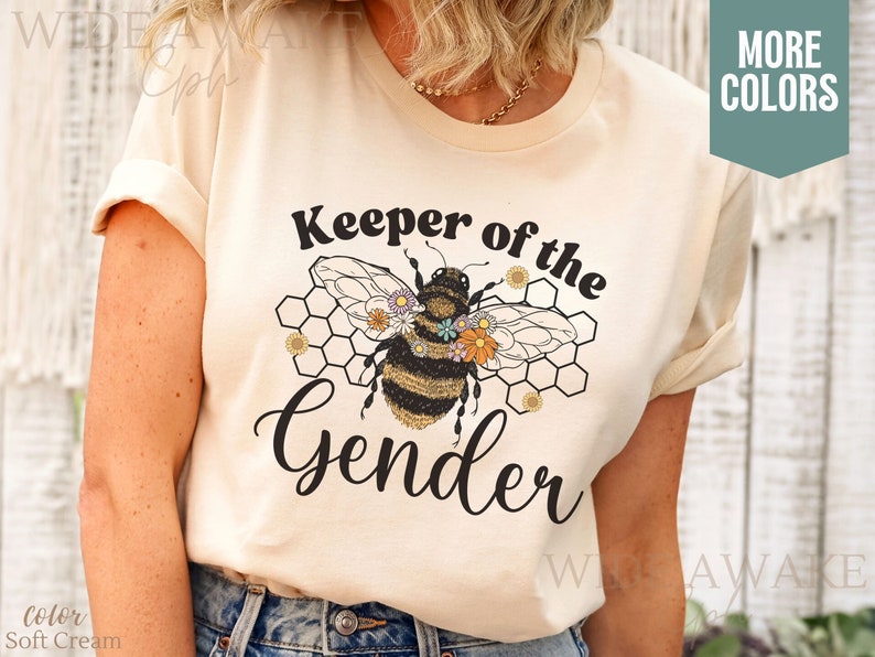 Bee Themed Gender Reveal Tshirt Keeper of the Gender Bumble Etsy