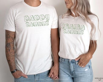 Three Rex Birthday Shirts, Family Dinosaur Matching Tees