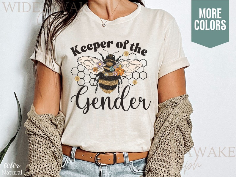 Bee Themed Gender Reveal Tshirt Keeper of the Gender Bumble Etsy