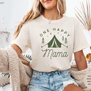 One Happy Camper 1st Birthday Shirt, Camping First Birthday Outfit, Family Matching Camp Tees, Camping Vacation Shirt, 1st Birthday Boy Girl afbeelding 2