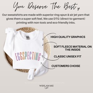 Spring Easter Pregnancy Announcement Sweatshirt, Eggspecting Shirt, Spring Baby Announce Surprise Pregnancy Shirt Easter Baby Reveal Shirt image 8