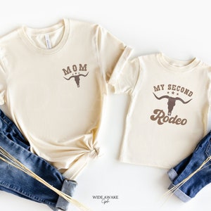 My Second Rodeo Birthday Family Matching Shirt, 2nd Rodeo Western Farm Theme Birthday Party Tshirt, Cowboy Cowgirl Bday Outfit Mama Daddy image 5
