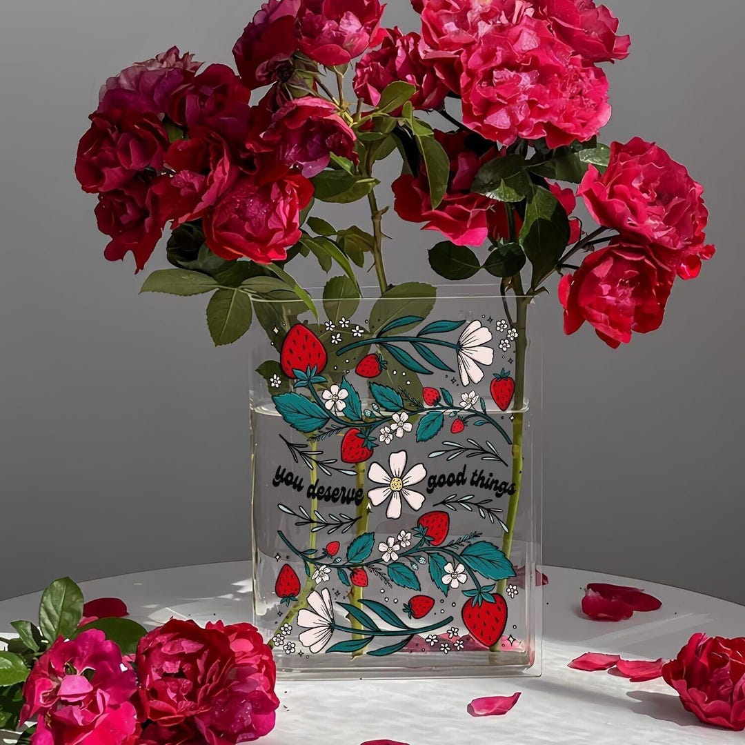 You Deserve Good Things Acrylic Book Vase, Gift for Book Lover, You ...