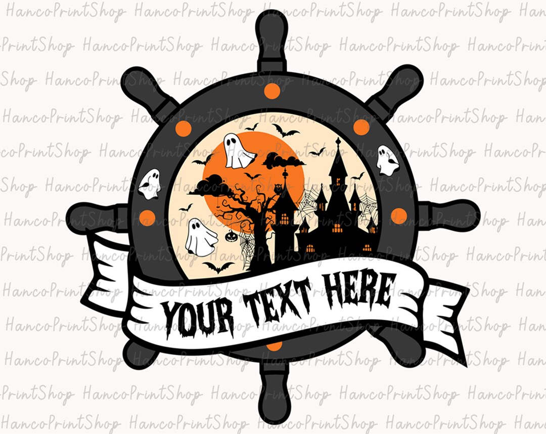 Personalized Halloween Ship Wheel SVG, Halloween Svg, Spooky Vibes Svg