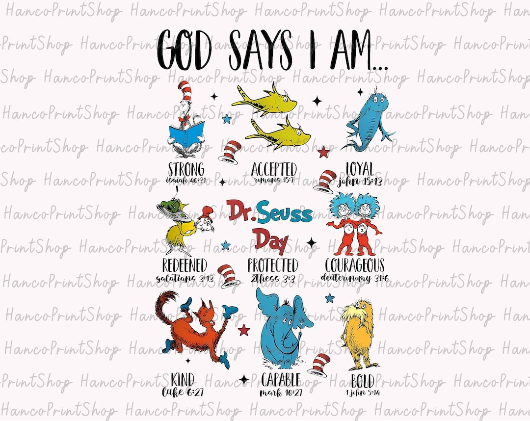 Gott sagt, ich bin PNG, Dr. Suess Png, Katze im Hut Png, Dr. Suess Png, Lesen in ganz Amerika