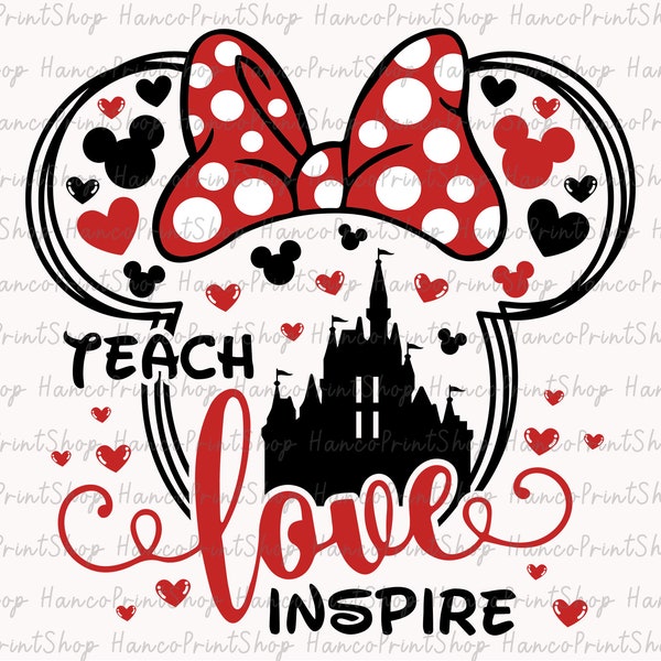 Teach Love Inspire Svg, Teacher Svg, Teacher Quotes Svg, Teacher Shirt Svg, Magical Castle Svg, Teacher Life Svg, Teacher Gifts Svg