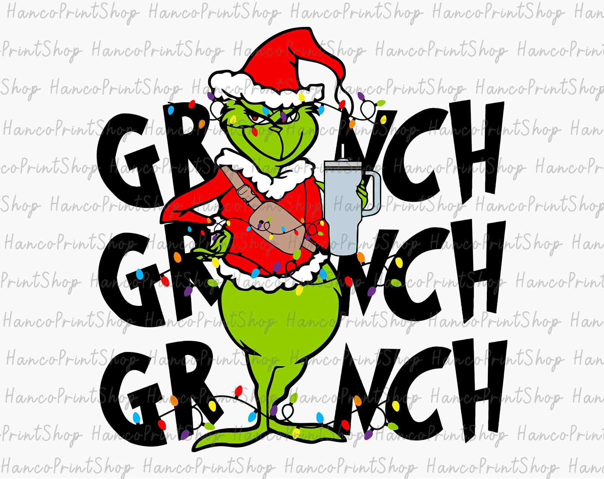 Basic Grinch Stanley Tumbler And Bag SVG, Santa Grinch Christmas