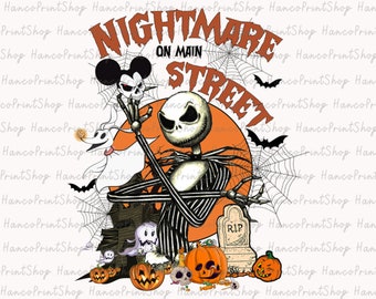 Nightmare on Main Street PNG, Retro Halloween Png, Spooky Vibes Png ...