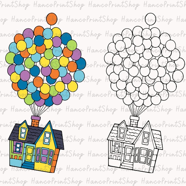 Balloon House Svg, Magical House Svg, Adventure House Svg, Balloons Svg, Family Trip Shirt Svg, Colorful Vacay Mode Svg, Digital Download