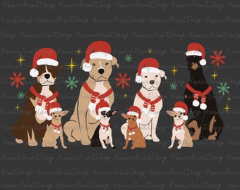 Dog Merry Christmas PNG, Dog Santa Hat Png, Xmas Holiday Png, Holiday Season, Funny Christmas, Cute Christmas Png, Digital Download
