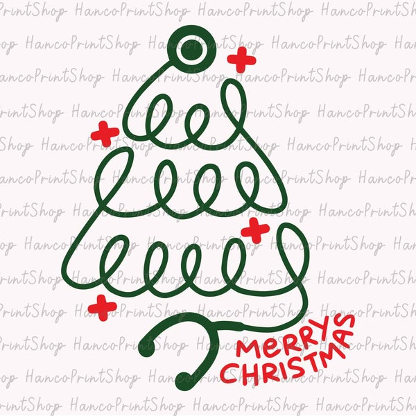 Stethoscope Christmas Tree SVG, Christmas Nurse Svg, Christmas Stethoscope Svg, Nursing Christmas Svg, Christmas Doctor, Medical Christmas