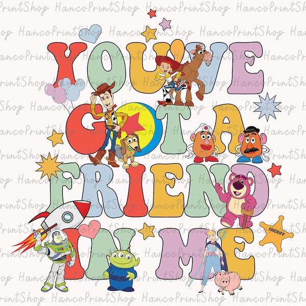 Retro You've Got A Friend In Me Png, Cowboy and Friends Png, Friendship Png, Vacay Mode Png, Magical Kingdom Png, Family Vacation Png