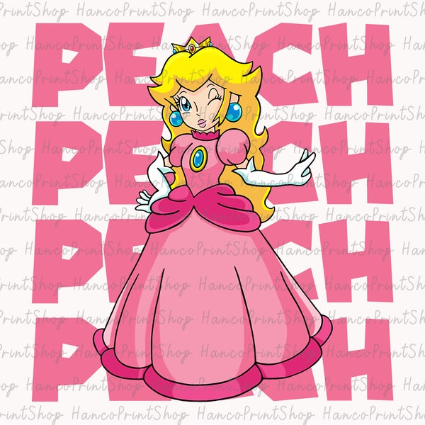 Peach PNG, Retro Princess Png, Princess Png, Magical Kingdom Png, Gift for Kids, Princess Shirt Design, Princess Sublimation Design