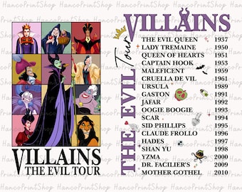 Bundle Villains The Evil Tour Png, Halloween Png, Trick Or Treat Png, Villains Wicked Png, Bad Witches Club Png, Halloween Villains Png