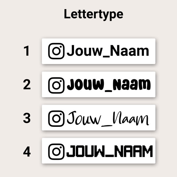 Gepersonaliseerde Instagram Naam Sticker