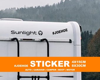 JOEHOEE – Pegatina con el hashtag "Happy" para coche, caravana o furgoneta | Calcomanía impermeable