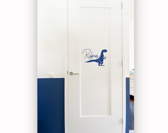 Pegatina de nombre personalizada con dinosaurio