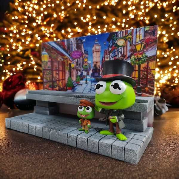 Funko Pop Display Diorama. Muppet christmas carol. To be used with Funko Pop Vinyls. Collectible figure Display stand.