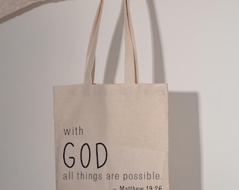 With God All Things Are Possible – Christian Tote Bag Gift