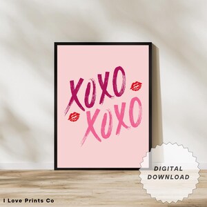 Xoxo Love Art Print | Digital Print | Romantic Wall Art | Love Quote Poster | Couple Printable | Valentines Gift Ideas | Couple Gift Ideas