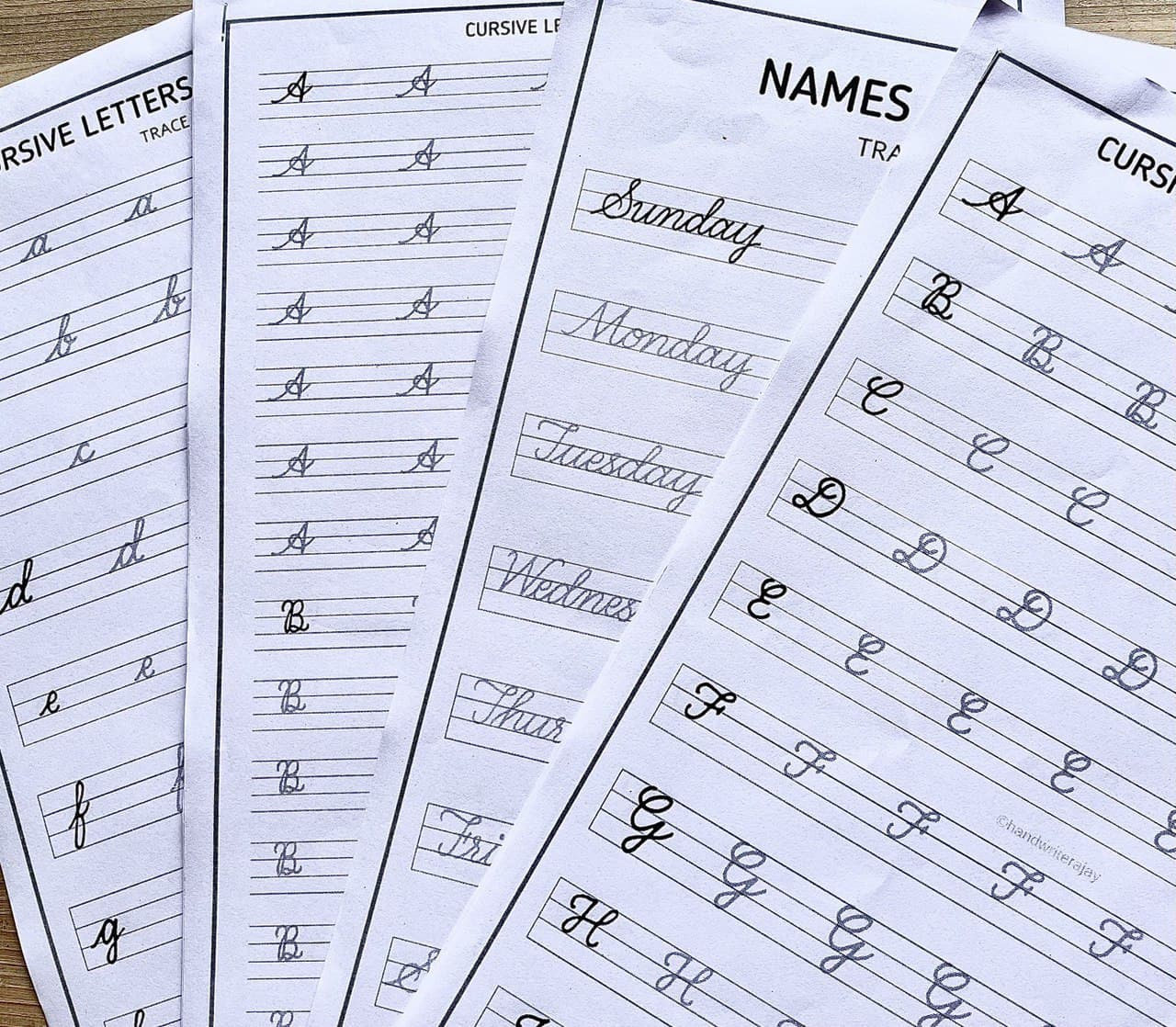 Cursive Handwriting Practice Sheets A4 Size 45 Pages Of Etsy India