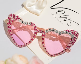 Lunettes de soleil personnalisées, lunettes pour enterrement de vie de jeune fille, lunettes de soleil pour anniversaire