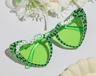 Personalised sunglasses,Personalised heart shaped sunglasses for concert, festival, birthday, events, eras tour,song glasses