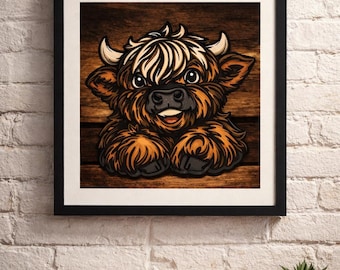 archivo láser/svg de vaca de las tierras altas