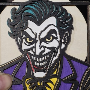 Layered Joker Plaque – Comic-Style 3D Wall Art (SVG + PDF)