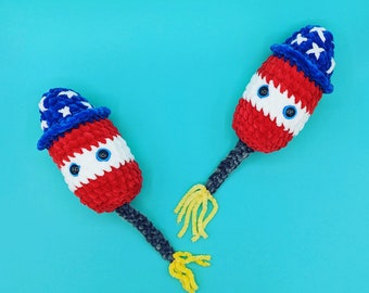 Feuerwerk Plüsch, häkeln Böller Stoffy, 4.Juli