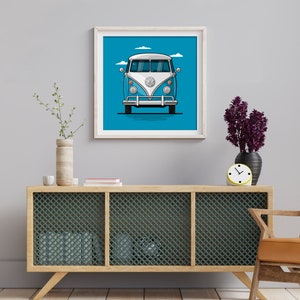 VW Bulli T1 Premium poster on matt 200g paper Illustration dream car Gift image 6