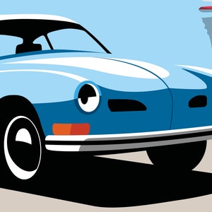 The Karmann Ghia as premium poster on matt paper | Illustration | Dream car | Gift image 6