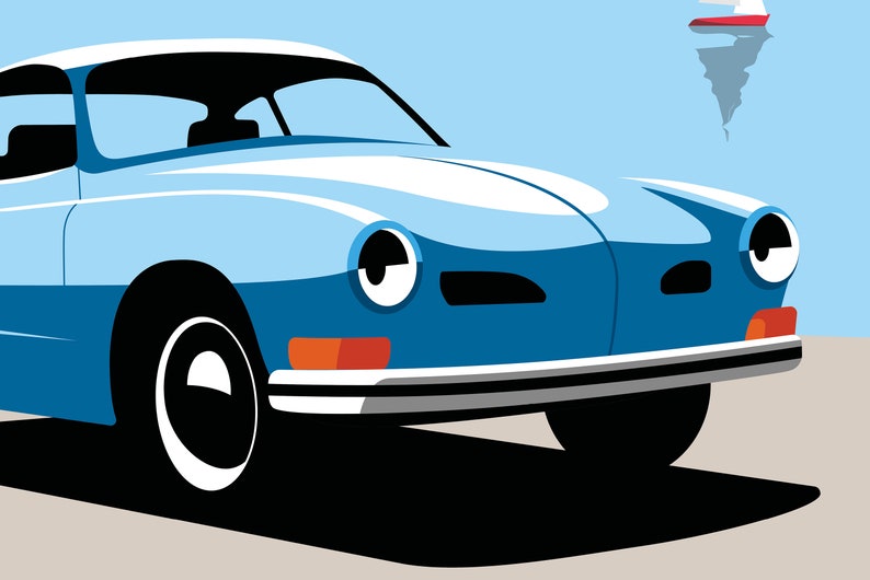 The Karmann Ghia as premium poster on matt paper | Illustration | Dream car | Gift image 6