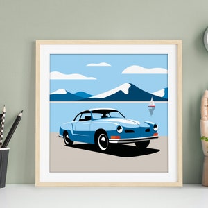 The Karmann Ghia as premium poster on matt paper | Illustration | Dream car | Gift image 3