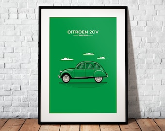 Citroen 2CV as a poster | The perfect gift for every Citroen fan | Poster printed on matte 200g paper | illustration