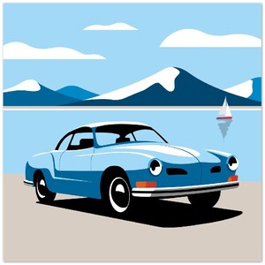 The Karmann Ghia as premium poster on matt paper | Illustration | Dream car | Gift image 7
